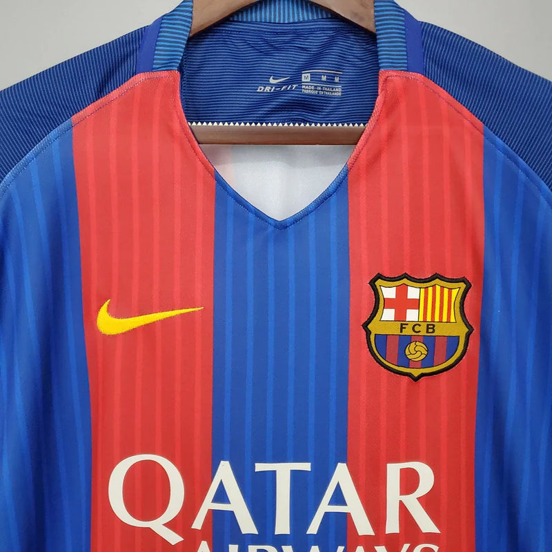 Camisa Retrô Barcelona I Home Nike 2016/17 Masculino Azul Grená