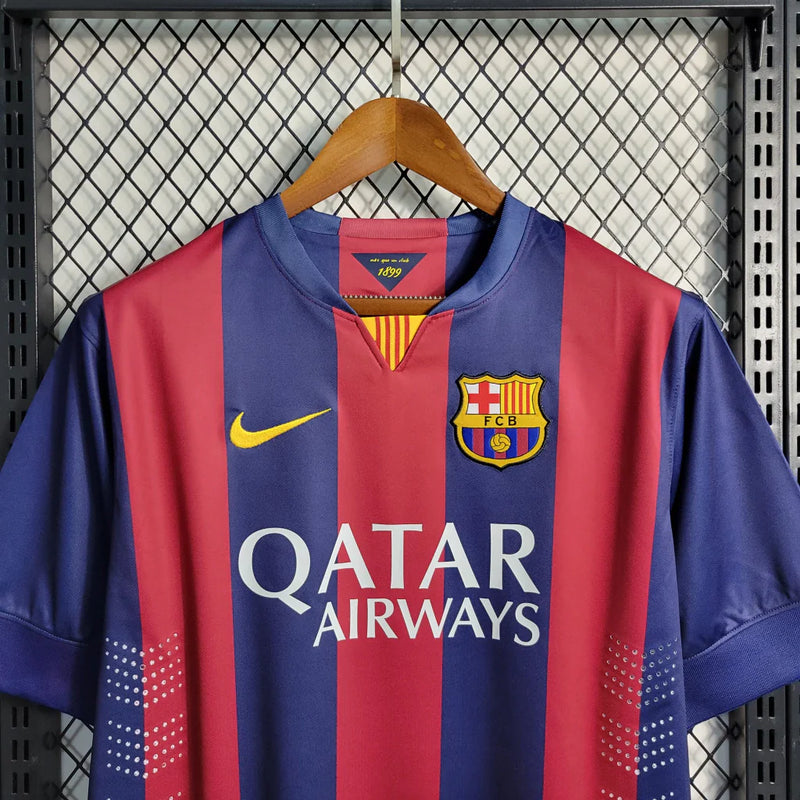 Camisa Retro Barcelona I Home Nike 2014/15 Masculino Azul e Grená 14/15