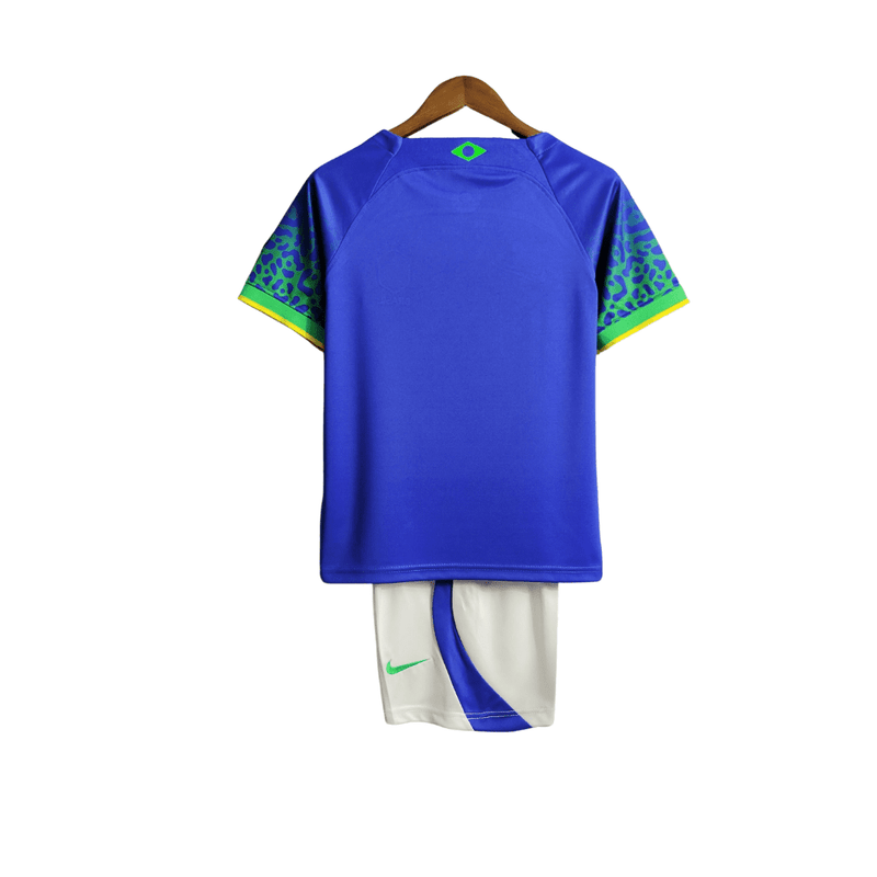Kit Infantil Camisa + Shorts Infantil Seleção Brasileira - Azul